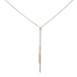 Bar Lariat Necklace 14K Yellow Gold 18&quot;