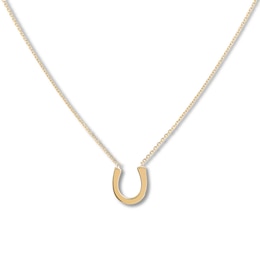 Horseshoe Necklace 14K Yellow Gold 18&quot;