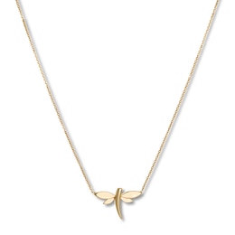 Dragonfly Necklace 14K Yellow Gold 18&quot;