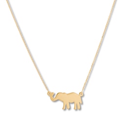 Elephant Necklace 14K Yellow Gold 18&quot;