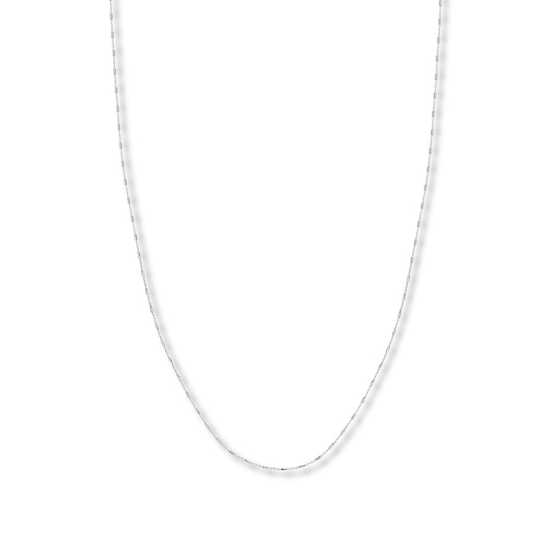 Main Image 1 of Solid Cable Chain 14K White Gold 18&quot;