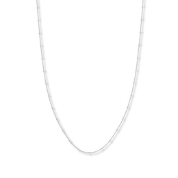 Solid Beaded Curb Chain Necklace 14K Two-Tone Gold 24&quot;