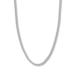 Hollow Rope Chain 14K White Gold 20&quot;