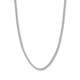 Rope Chain Hollow 14K White Gold 24&quot;