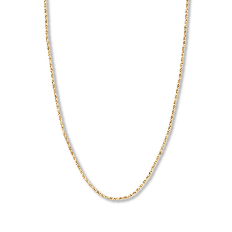 Main Image 1 of Textured Solid Rope Chain 14K Yellow Gold 20&quot;