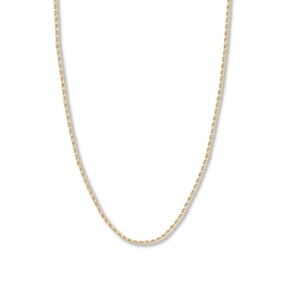 22&quot; Textured Rope Chain Solid 14K Yellow Gold