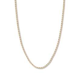 20&quot; Textured Rope Chain Solid 14K Yellow Gold