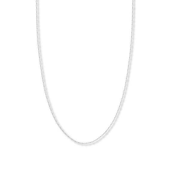 16" Solid Forzatina Chain Necklace 14K White Gold Appx. 1.45mm