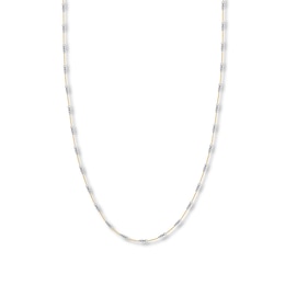 18&quot; Cable Chain Necklace Solid 14K Two-Tone Gold Appx. 1mm