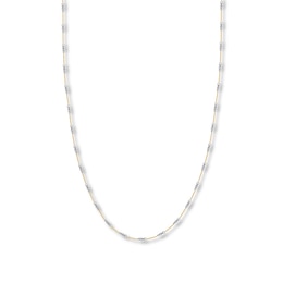 20&quot; Cable Chain Necklace Solid 14K Two-Tone Gold Appx. 1mm