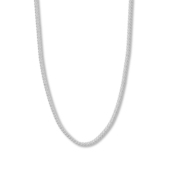 24" Solid Curb Chain 14K White Gold Appx. 4.4mm