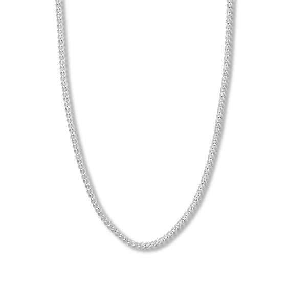 18" Solid Curb Chain 14K White Gold Appx. 4.95mm