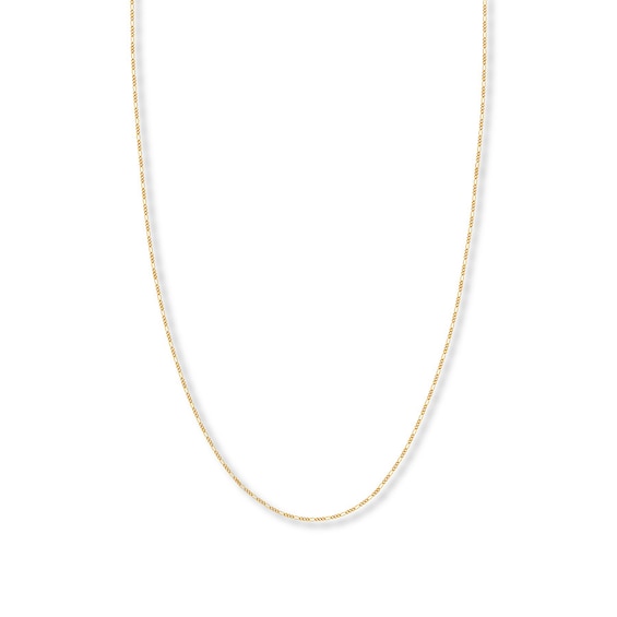 24" Solid Figaro Chain Necklace 14K Yellow Gold Appx. 1.28mm