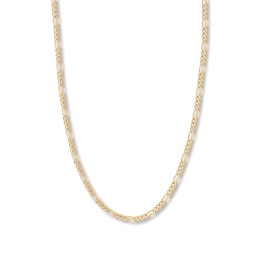 24&quot; Solid Figaro Chain Necklace 14K Yellow Gold Appx. 3.9mm