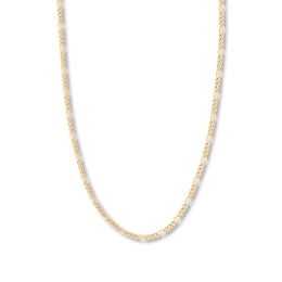 16&quot; Figaro Chain Necklace Solid 14K Yellow Gold Appx. 3.2mm