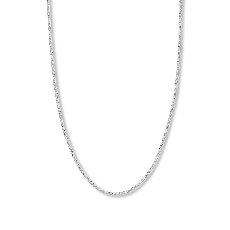 18" Solid Mariner Chain 14K White Gold 2.25mm