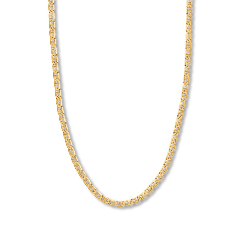 18" Solid Mariner Link Chain 14K Yellow Gold 5.6mm
