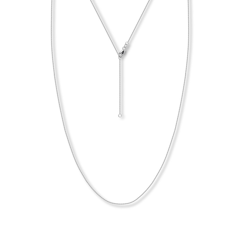 Main Image 1 of 16&quot; Adjustable Solid Square Wheat Chain 14K White Gold Appx. .85mm