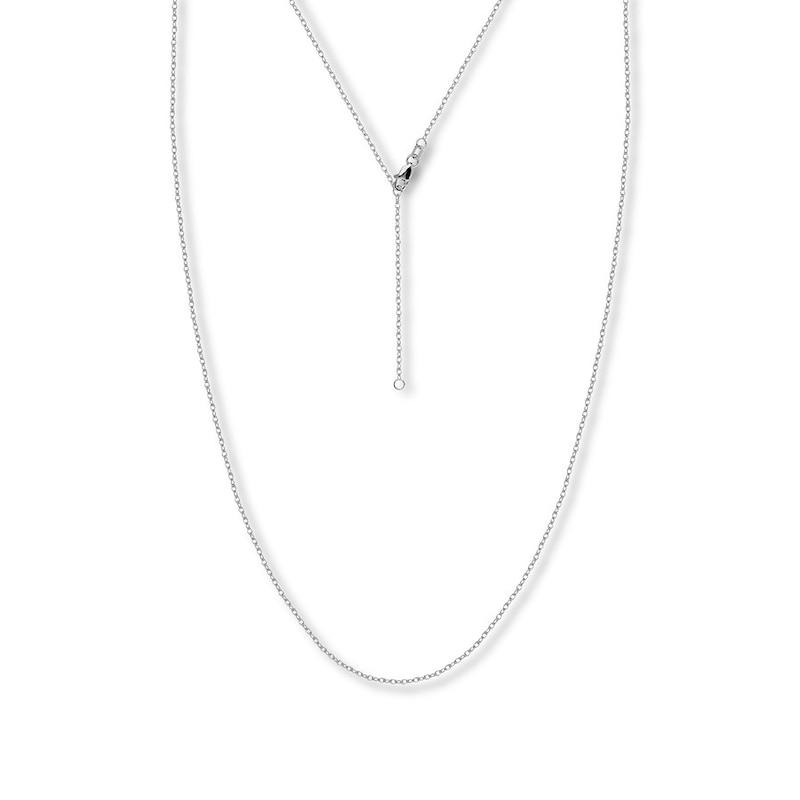 Main Image 1 of 16&quot; Adjustable Solid Rope Chain 14K White Gold Appx. 1.2mm