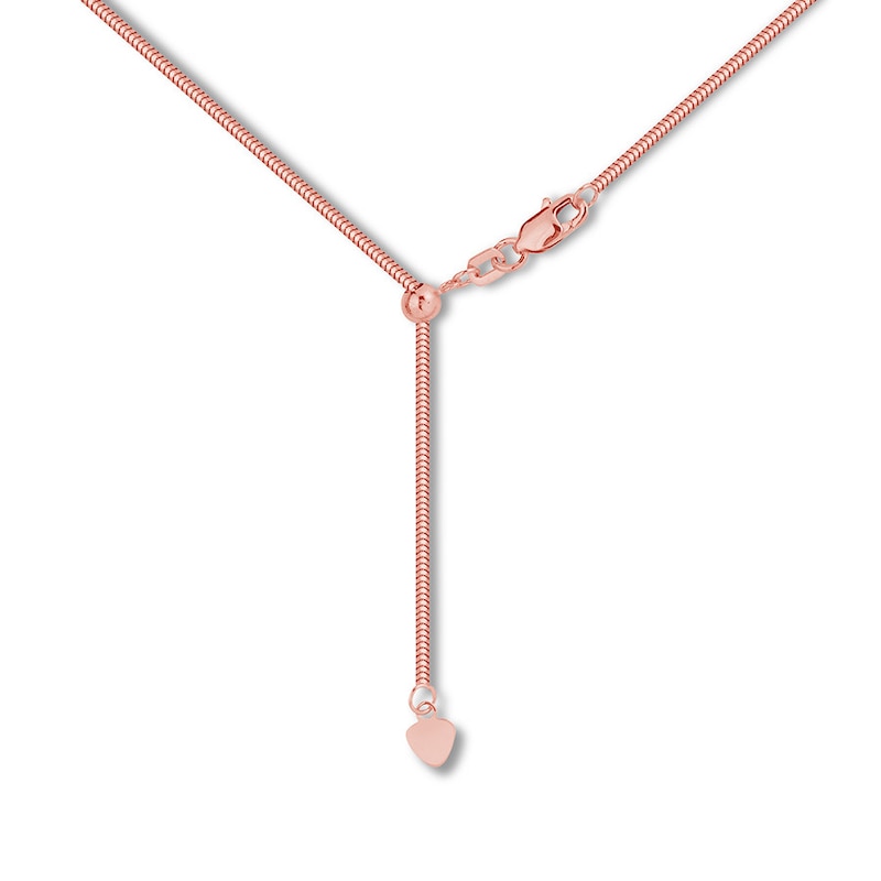 Main Image 2 of Adjustable 22&quot; Hollow Snake Chain 14K Rose Gold Appx. 1.4mm