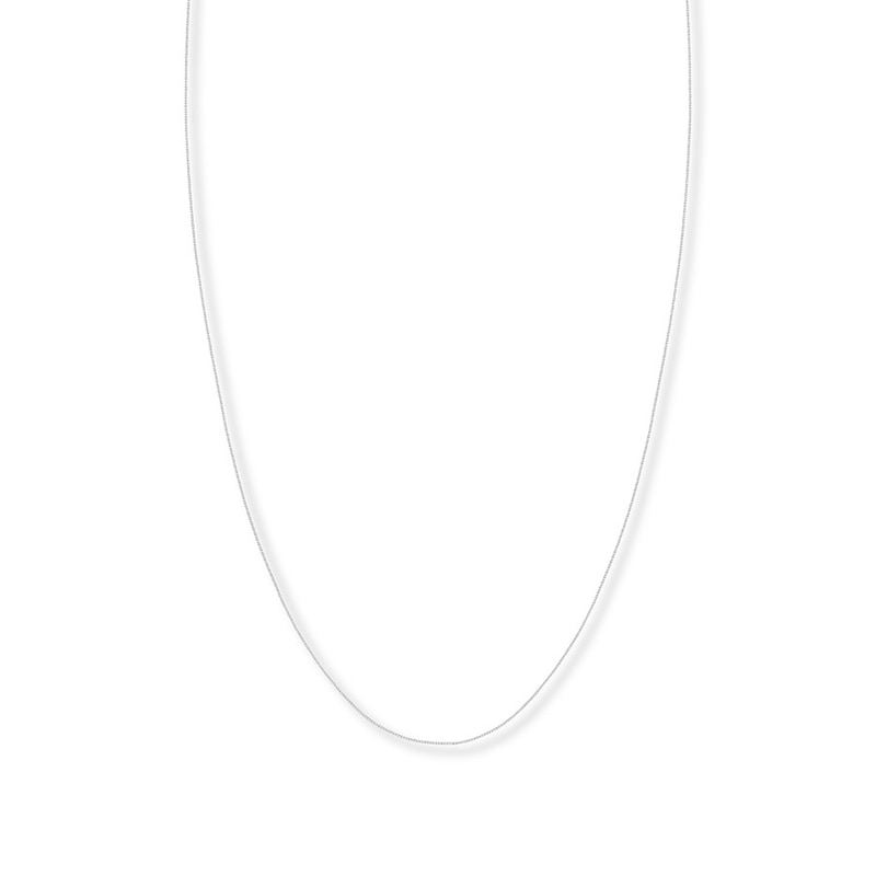 Main Image 1 of Adjustable 22&quot; Solid Box Chain 14K White Gold Appx. .8mm