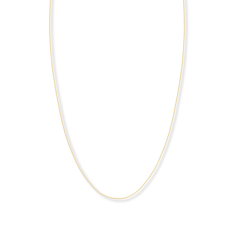Adjustable 22" Solid Box Chain 14K Yellow Gold Appx. .8mm