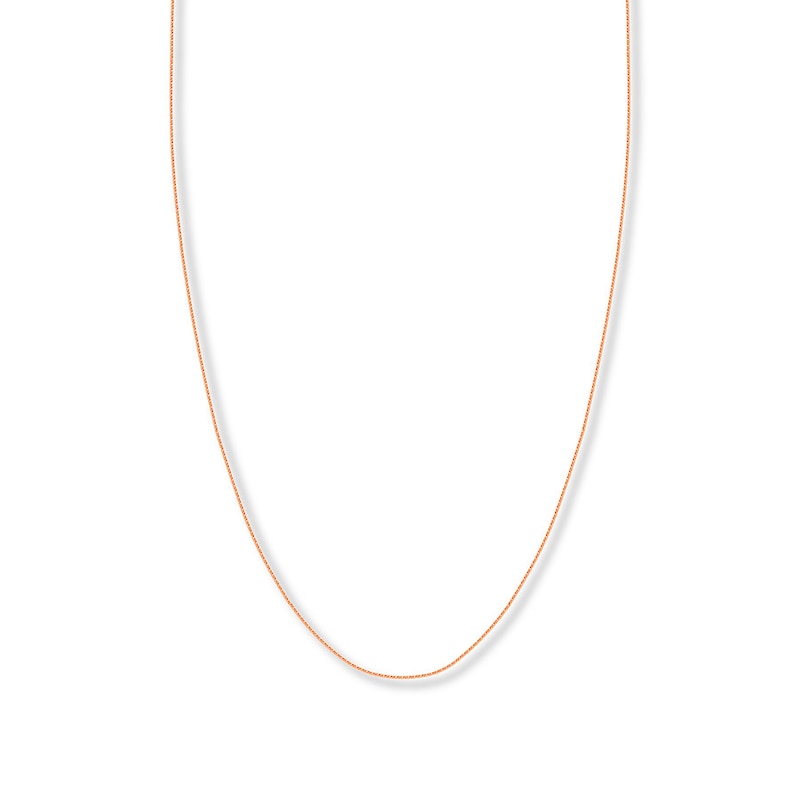 Main Image 1 of Adjustable 22&quot; Solid Square Wheat Chain 14K Rose Gold Appx. 1mm