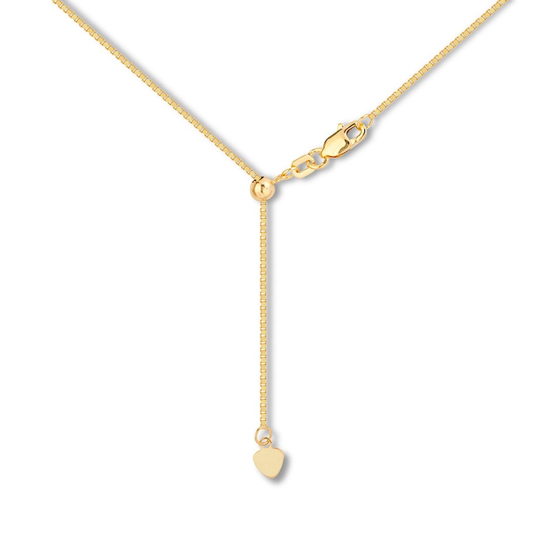 Main Image 2 of Adjustable 22&quot; Solid Box Chain 14K Yellow Gold Appx. .96mm