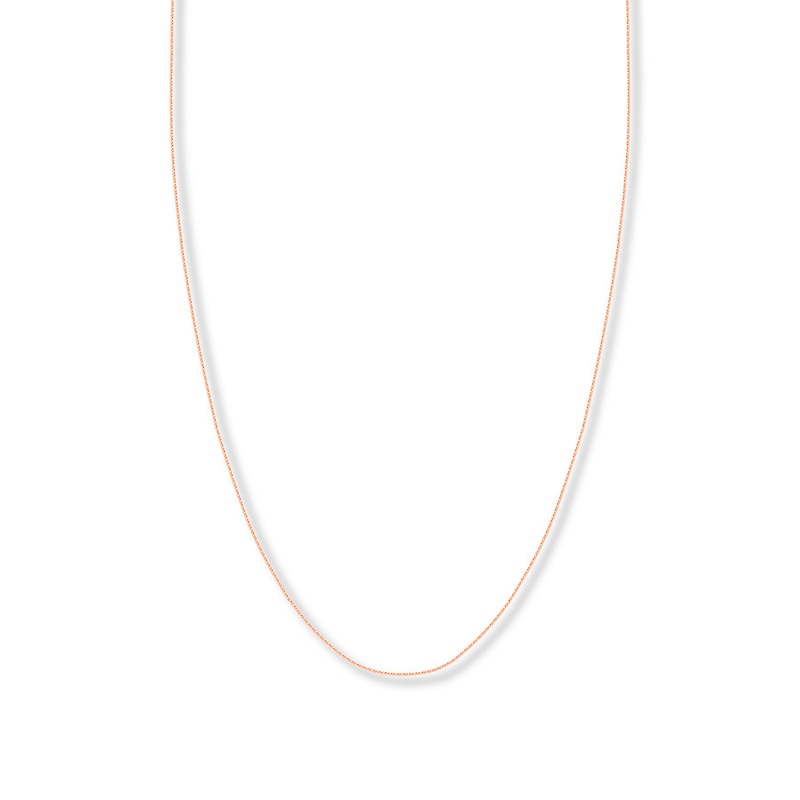 Main Image 1 of Adjustable 22&quot; Solid Square Wheat Chain 14K Rose Gold Appx. 85mm