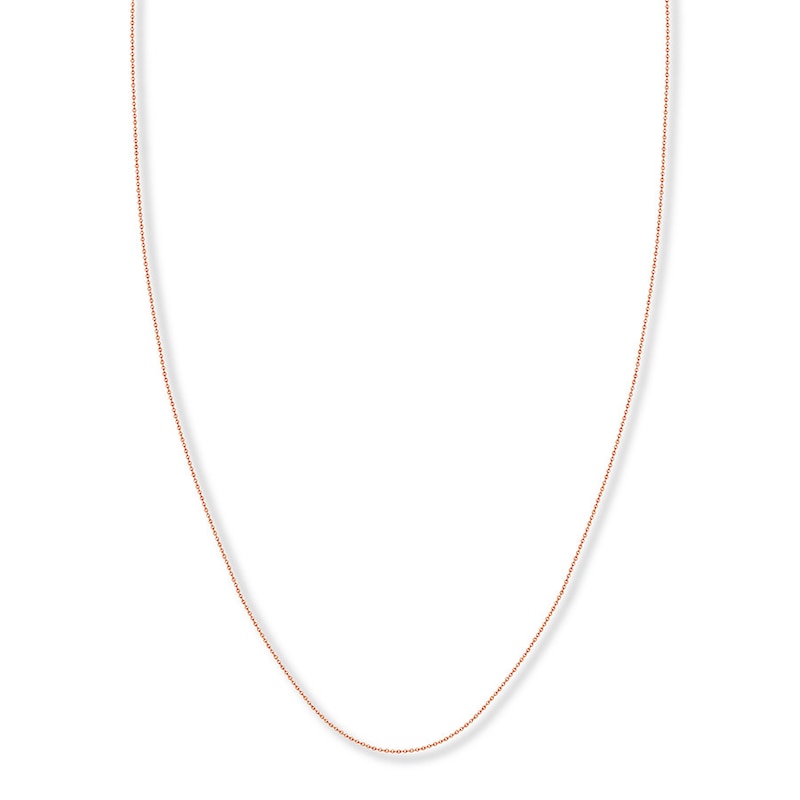 Main Image 1 of Adjustable 22&quot; Solid Cable Chain 14K Rose Gold Appx. .9mm