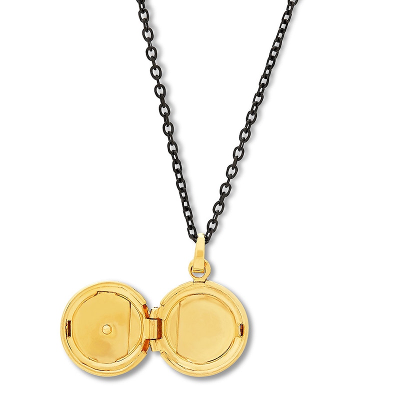 Locket with Diamond Accent 10K Yellow Gold & Stainless Steel | Kay