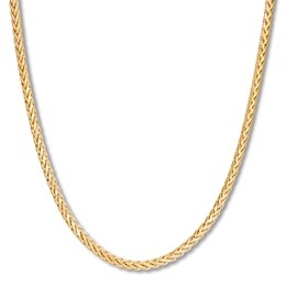 Hollow Wheat Chain Necklace 10K Yellow Gold 24&quot;