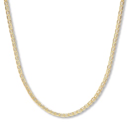 Hollow Mariner Link Necklace 14K Yellow Gold 24&quot;
