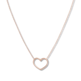 Heart Necklace 14K Rose Gold 16&quot; to 18&quot; Adjustable