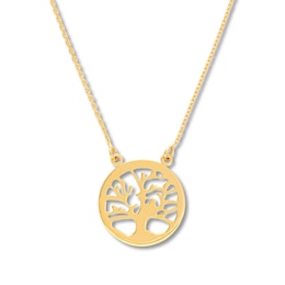 Tree Necklace 14K Yellow Gold 16&quot; to 18&quot; Adjustable