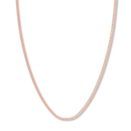 18 Solid Curb Chain Necklace 14K Rose Gold Appx. 2.7mm