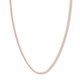 20 Solid Curb Chain Necklace 14K Rose Gold Appx. 2.7mm