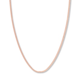 24 Solid Curb Chain Necklace 14K Rose Gold Appx. 2.7mm