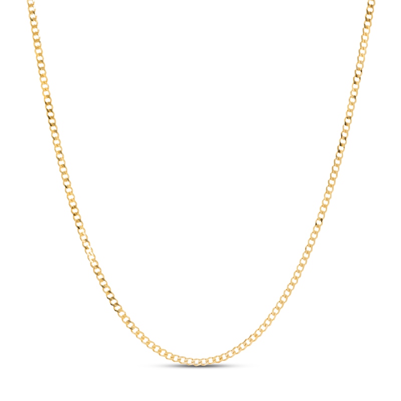 Main Image 1 of Solid Curb Chain Necklace 2.7mm 14K Yellow Gold 16&quot;