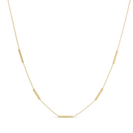 Bar Station Choker Necklace 14K Yellow Gold