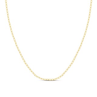 Paperclip Chain Necklace In 14K Solid Yellow Gold, 16