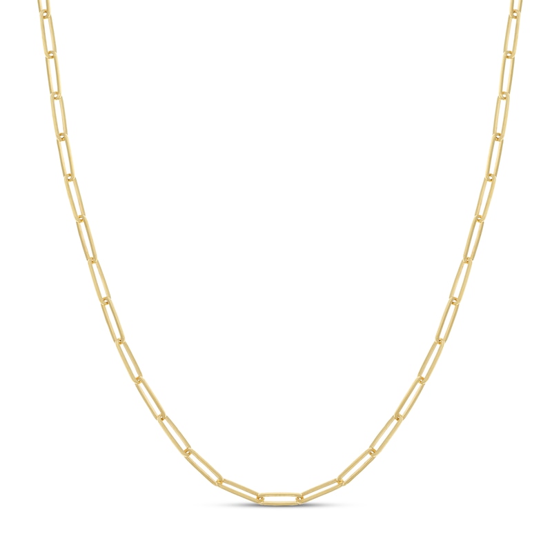 Main Image 1 of Solid Link Chain Necklace 14K Yellow Gold 18&quot;