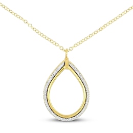 Italian Teardrop Glitter Necklace 14K Yellow Gold 18&quot;