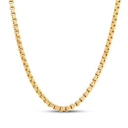 Hollow Box Chain Necklace 10K Yellow Gold 22&quot;