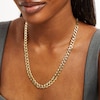 Thumbnail Image 2 of Italian Solid Flat Curb Chain Necklace 10K Yellow Gold 24&quot;