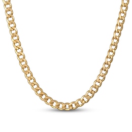 Hollow Curb Chain Necklace 14K Yellow Gold 24&quot;