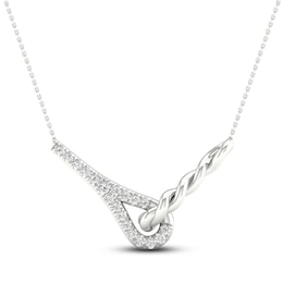 Love + Be Loved Diamond Necklace 1/6 ct tw 10K White Gold 18&quot;