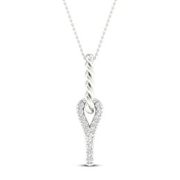 Love + Be Loved Diamond Necklace 1/10 ct tw 10K White Gold 18&quot;