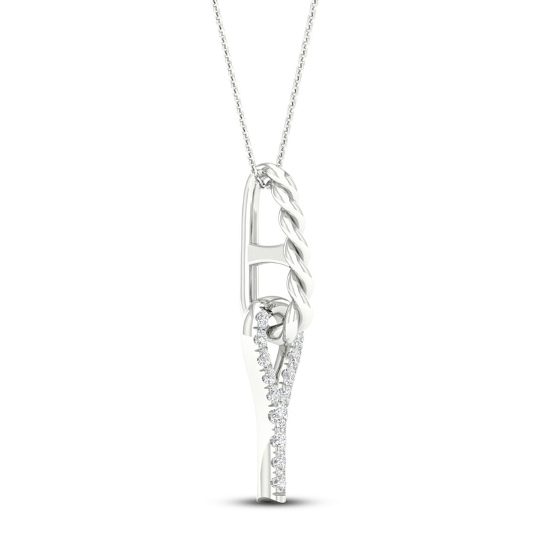 Main Image 3 of Love + Be Loved Diamond Necklace 1/10 ct tw 10K White Gold 18&quot;