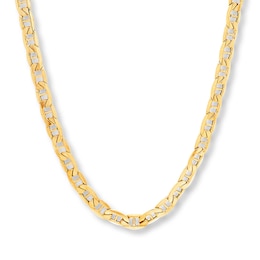 Hollow Mariner Chain Necklace 14K Yellow Gold 20&quot;